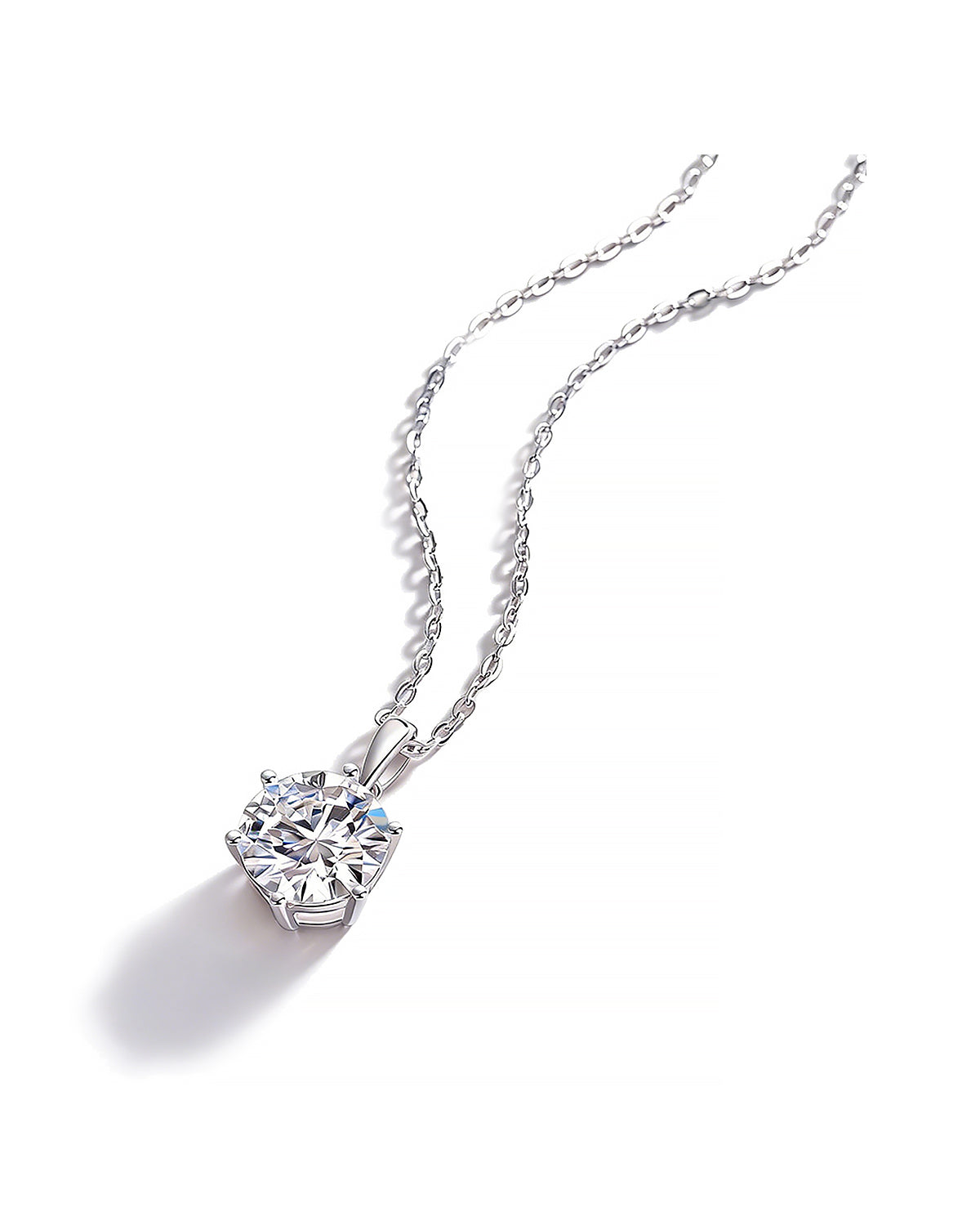 Classic Moissanite Solitaire Pendant Necklace S925 Silver