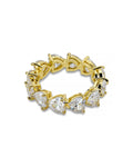 Cubic Zirconia Heart Eternity Band Ring