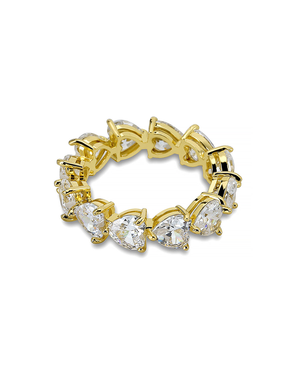 Cubic Zirconia Heart Eternity Band Ring