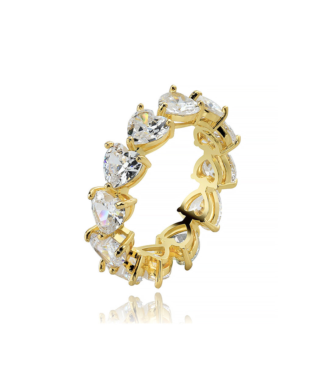 Cubic Zirconia Heart Eternity Band Ring