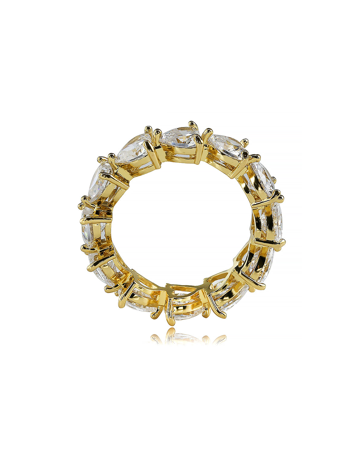 Cubic Zirconia Heart Eternity Band Ring