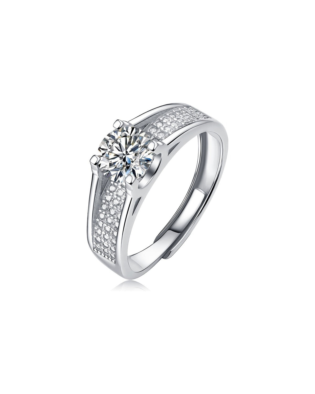 Star Moon Moissanite Ring - 925 Sterling Silver