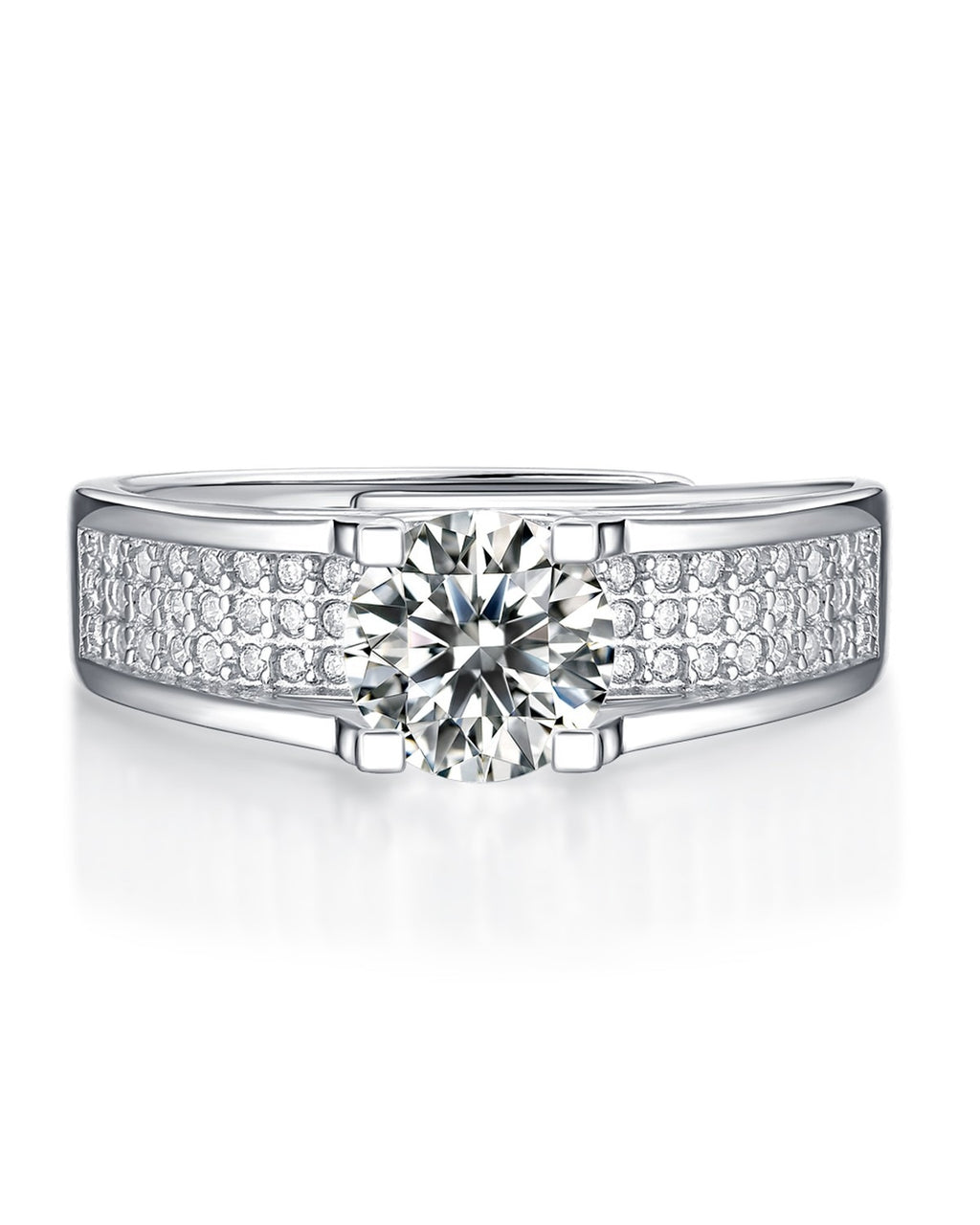 Star Moon Moissanite Ring - 925 Sterling Silver