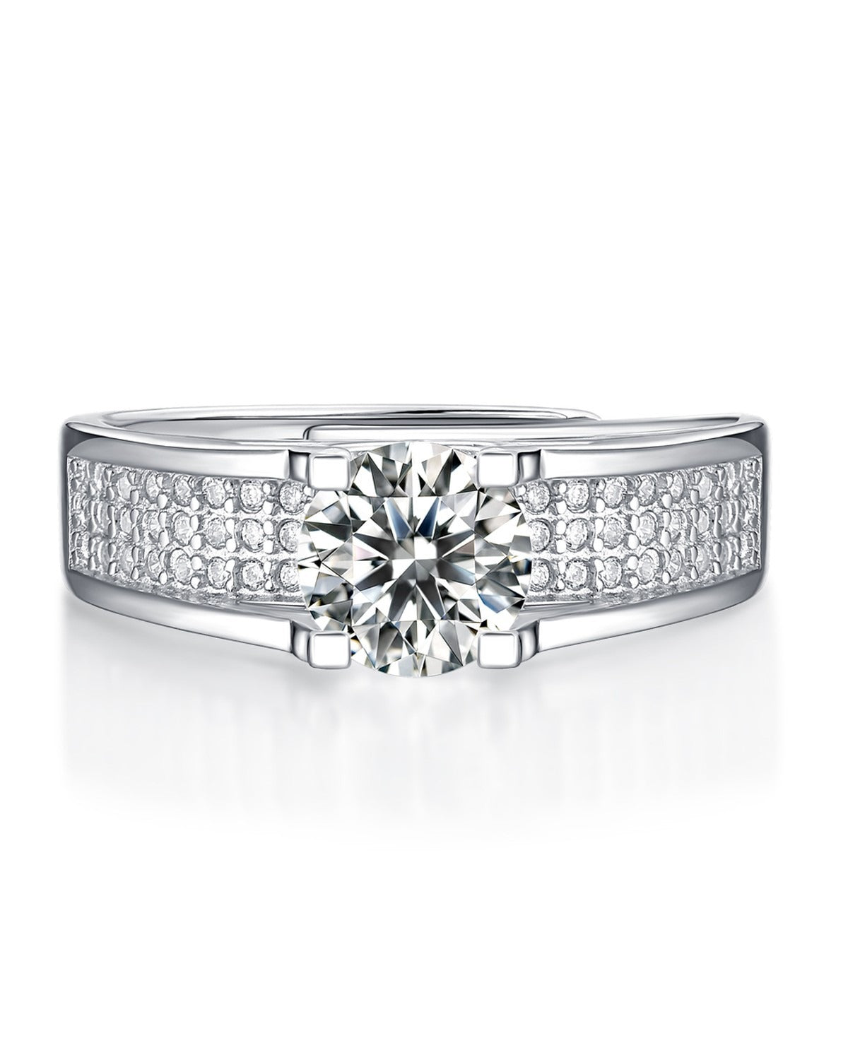 Star Moon Moissanite Ring - 925 Sterling Silver