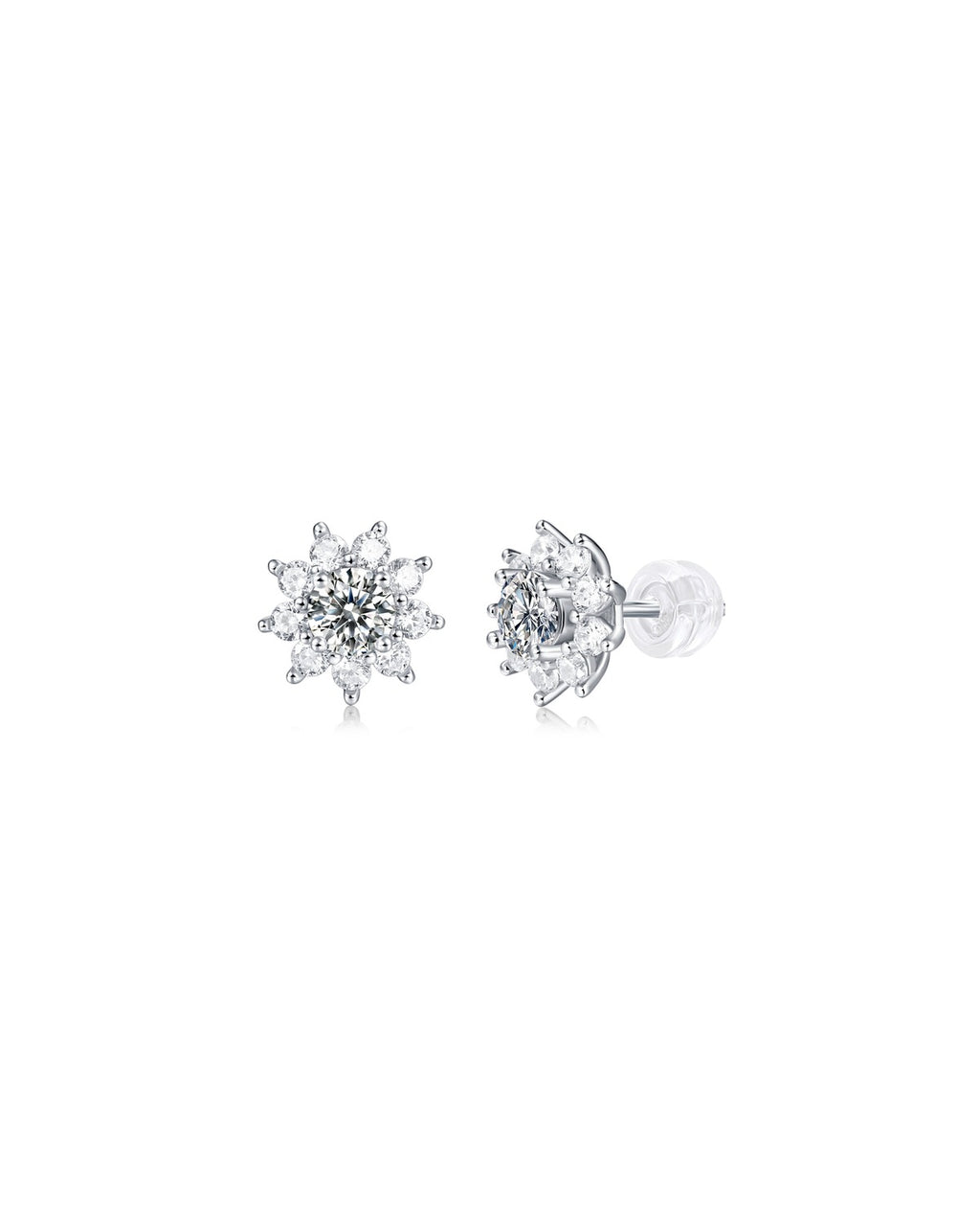 925 Sterling Silver Moissanite Earrings - E10771