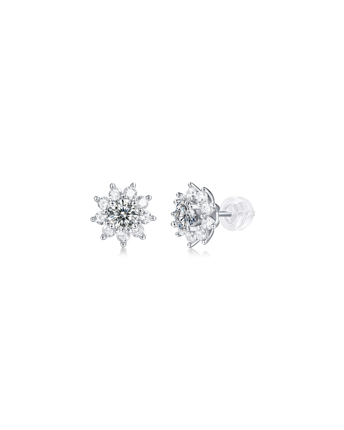 925 Sterling Silver Moissanite Earrings - E10771