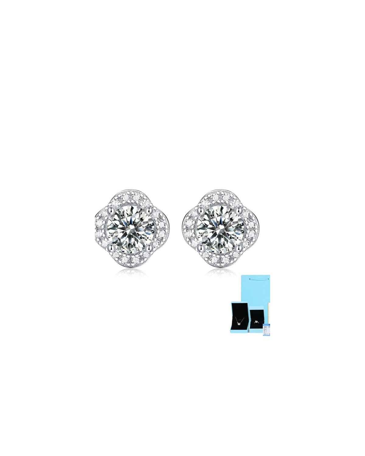 925 Sterling Silver Moissanite Earrings - E11563