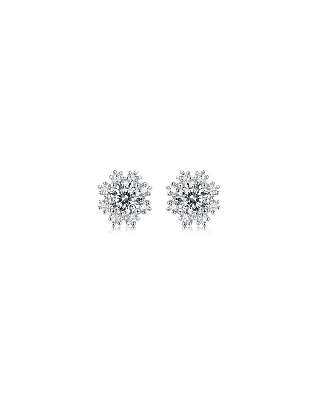 925 Sterling Silver Moissanite Earrings - E12679