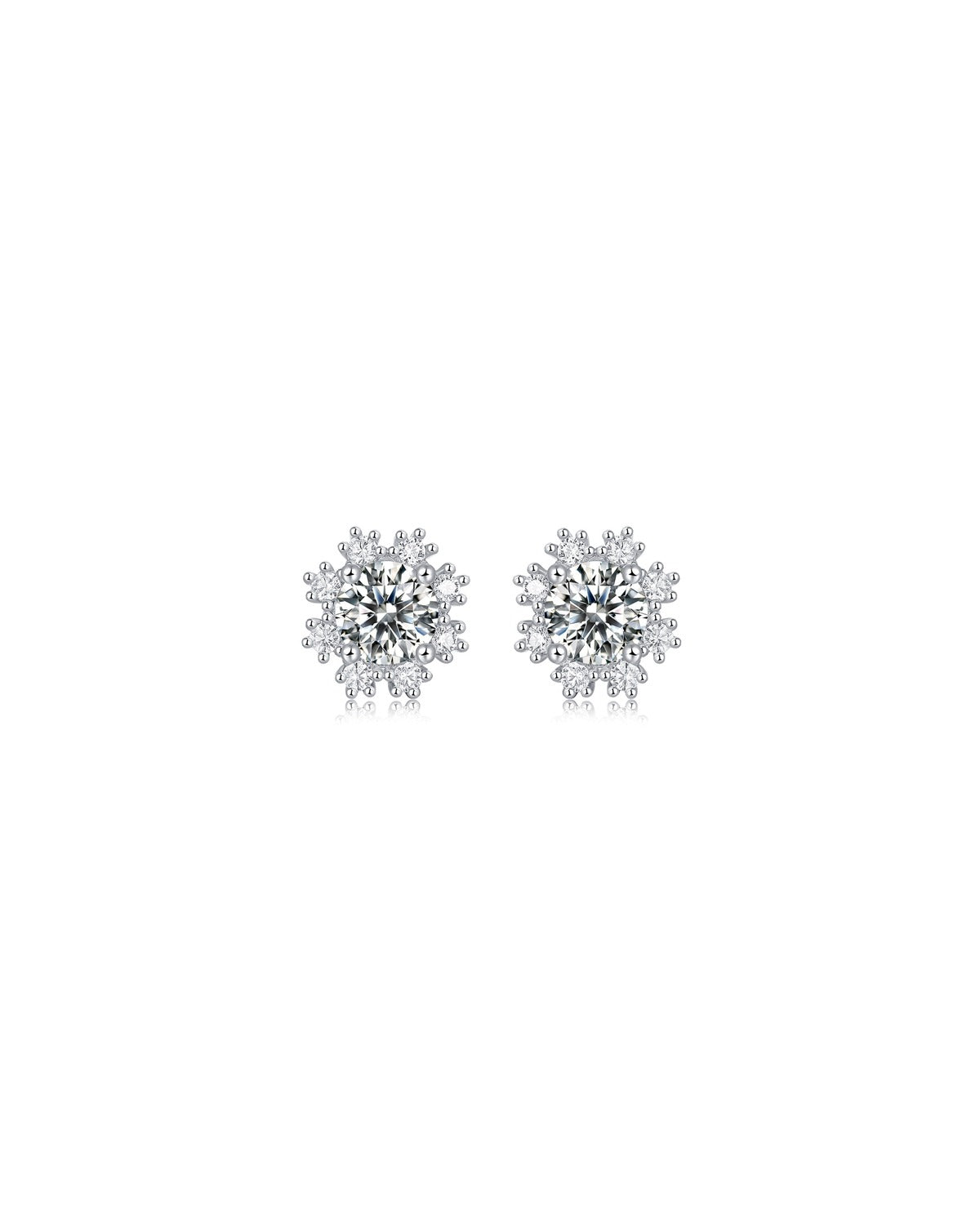 925 Sterling Silver Moissanite Earrings - E12679