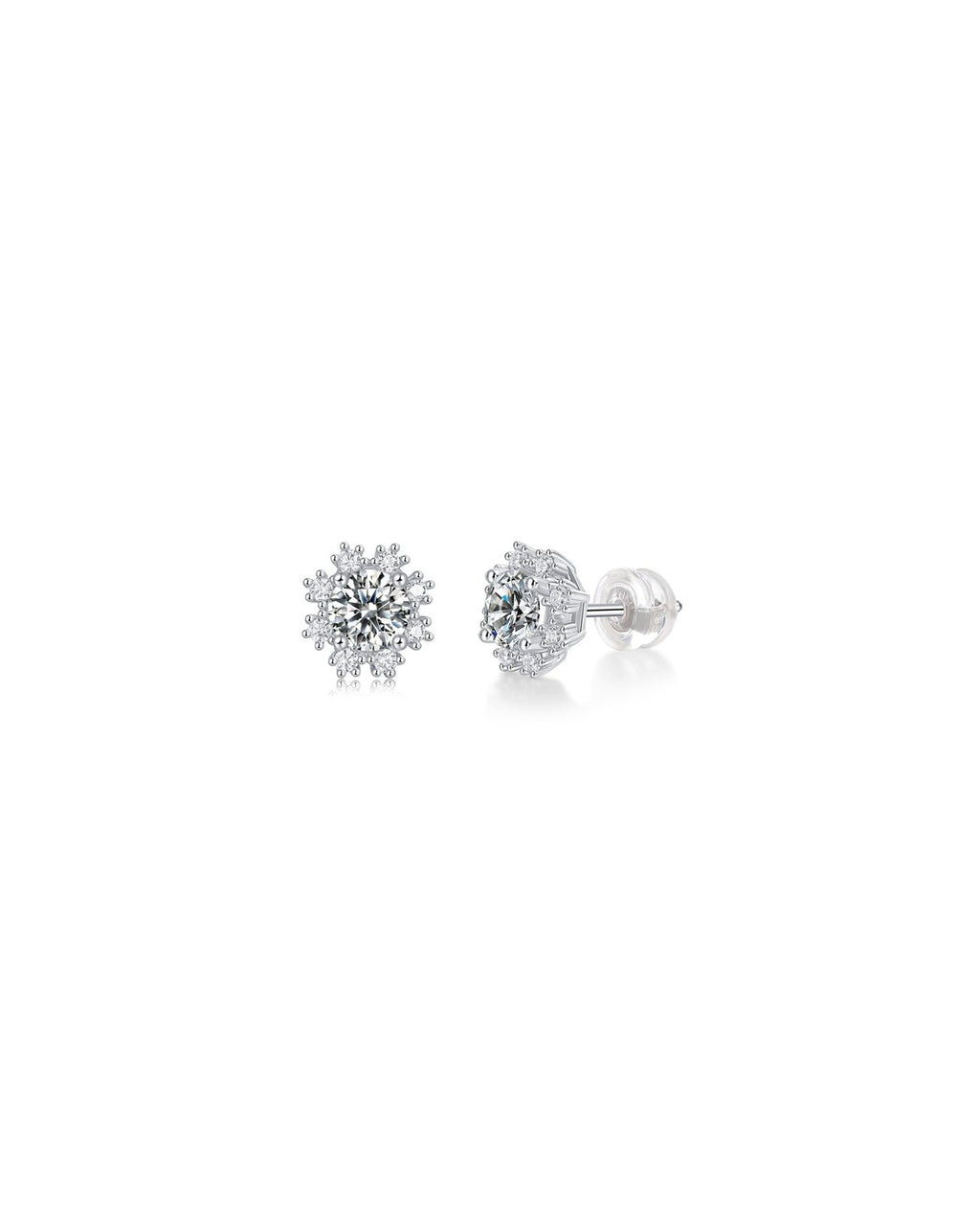 925 Sterling Silver Moissanite Earrings - E12679