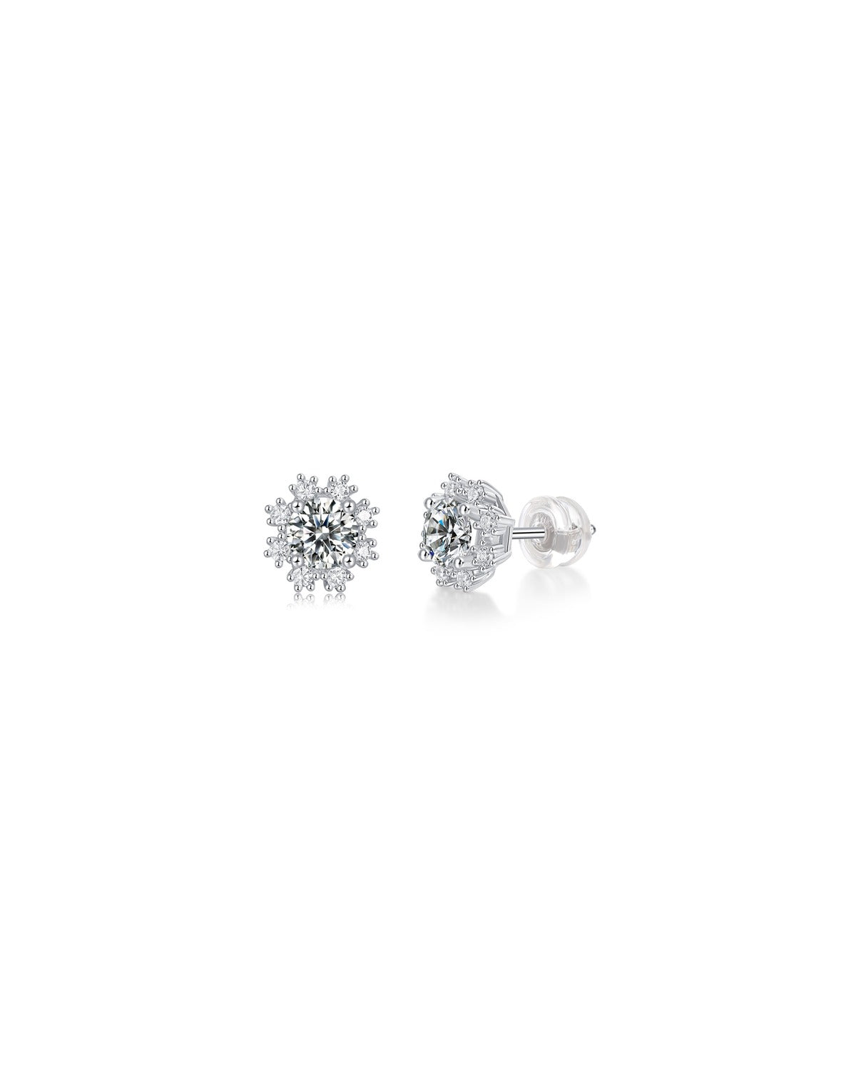 925 Sterling Silver Moissanite Earrings - E12679