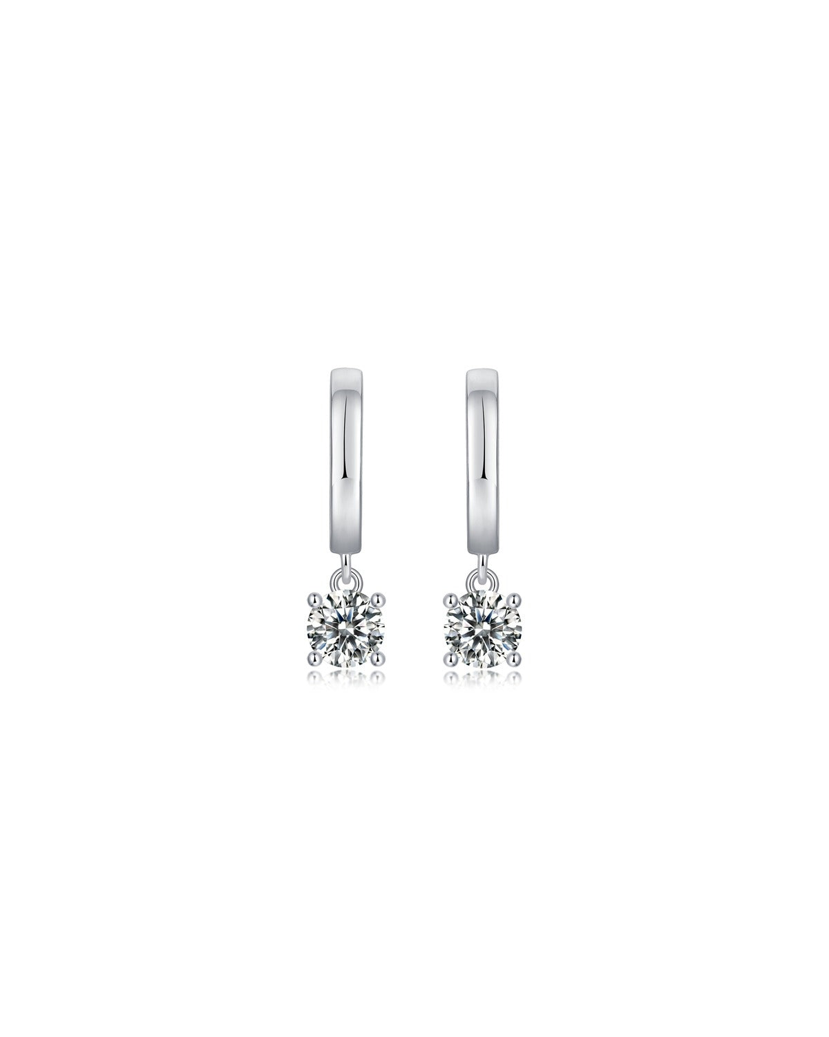 925 Sterling Silver Moissanite Earrings - E12879