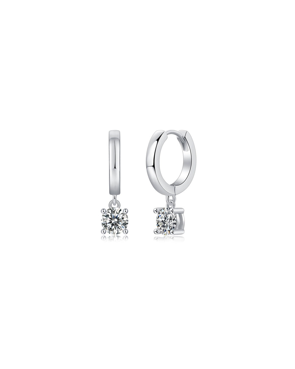 925 Sterling Silver Moissanite Earrings - E12879