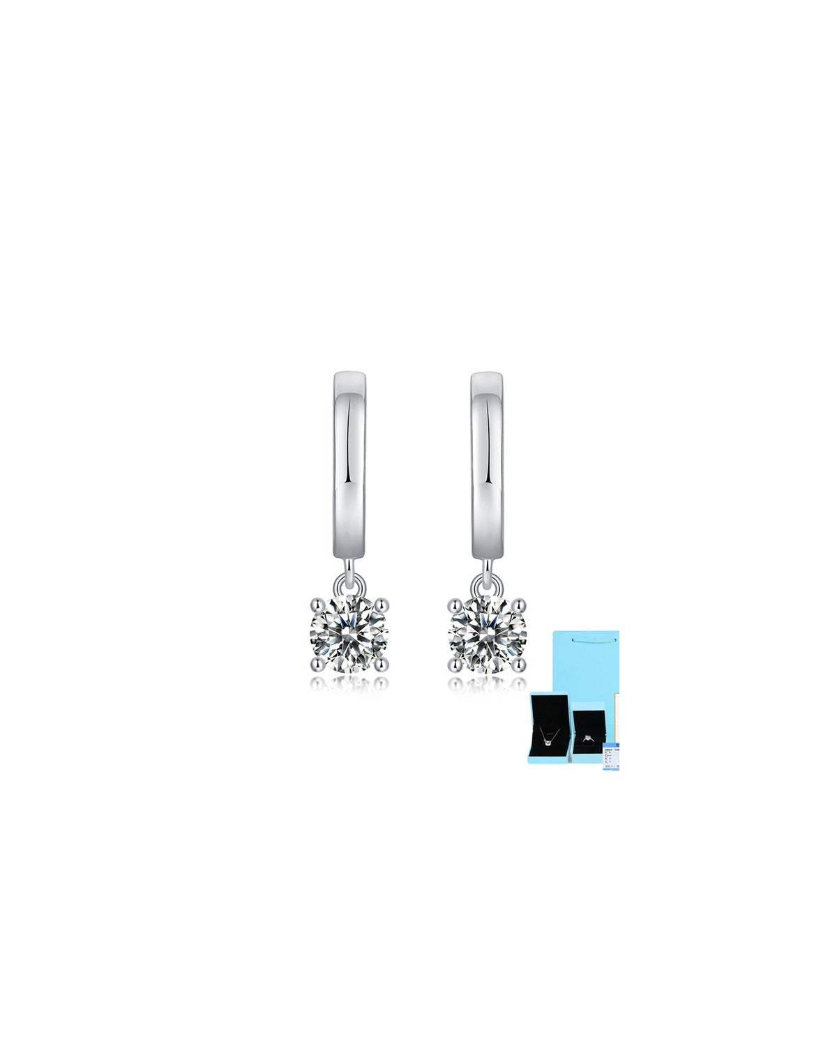 925 Sterling Silver Moissanite Earrings - E12879