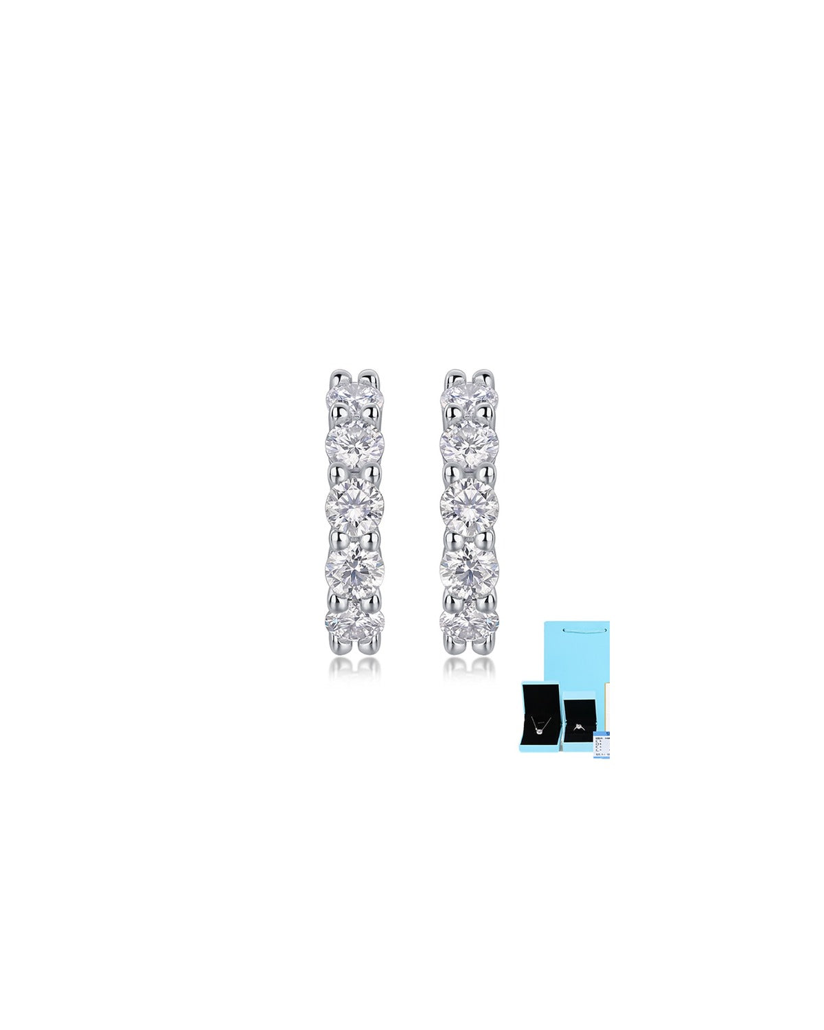 925 Sterling Silver Moissanite Earrings - E13006