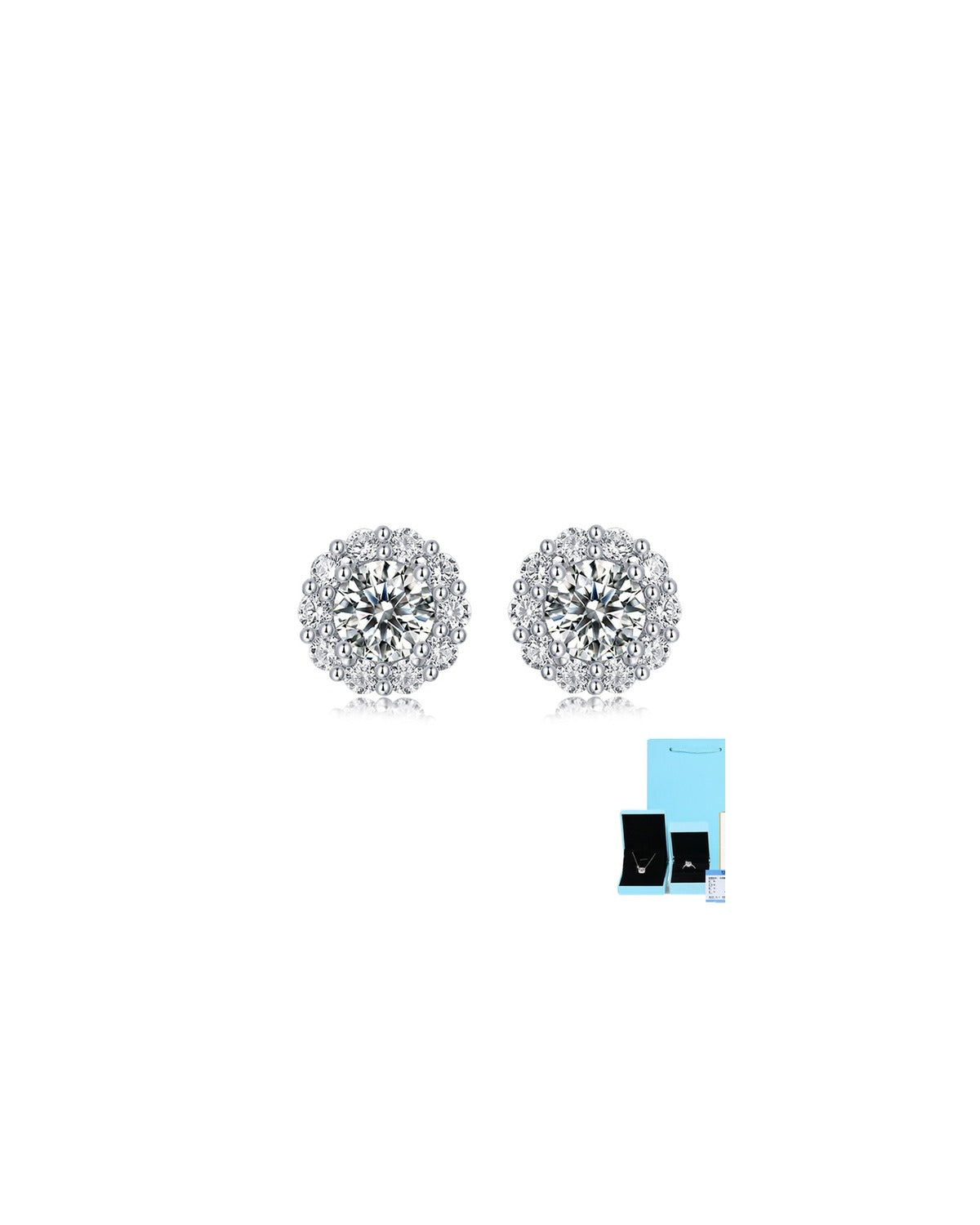 925 Sterling Silver Moissanite Earrings - E13031