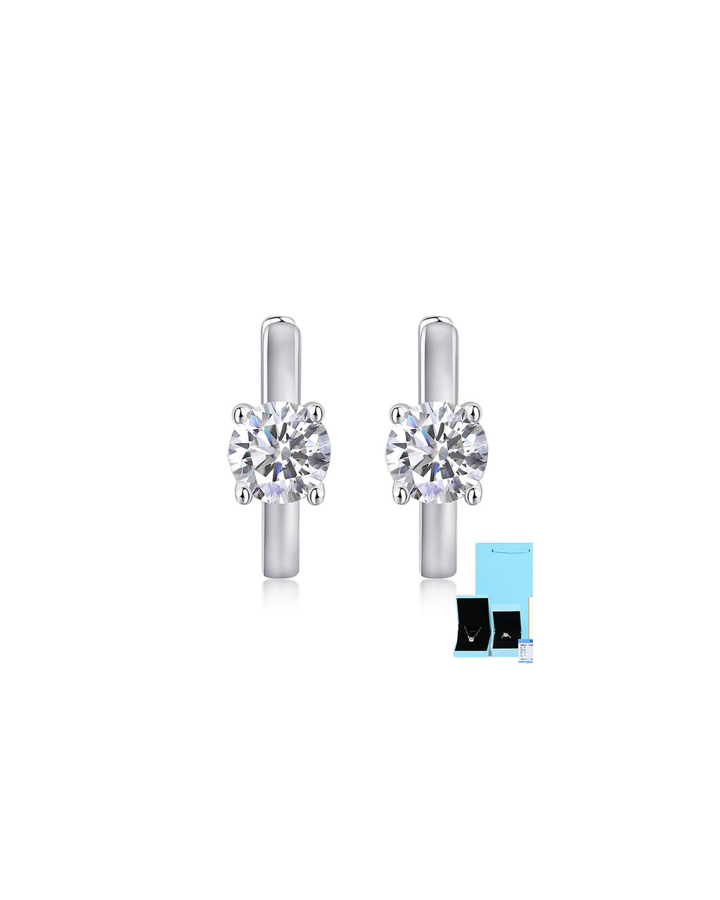 925 Sterling Silver Moissanite Earrings - E13118