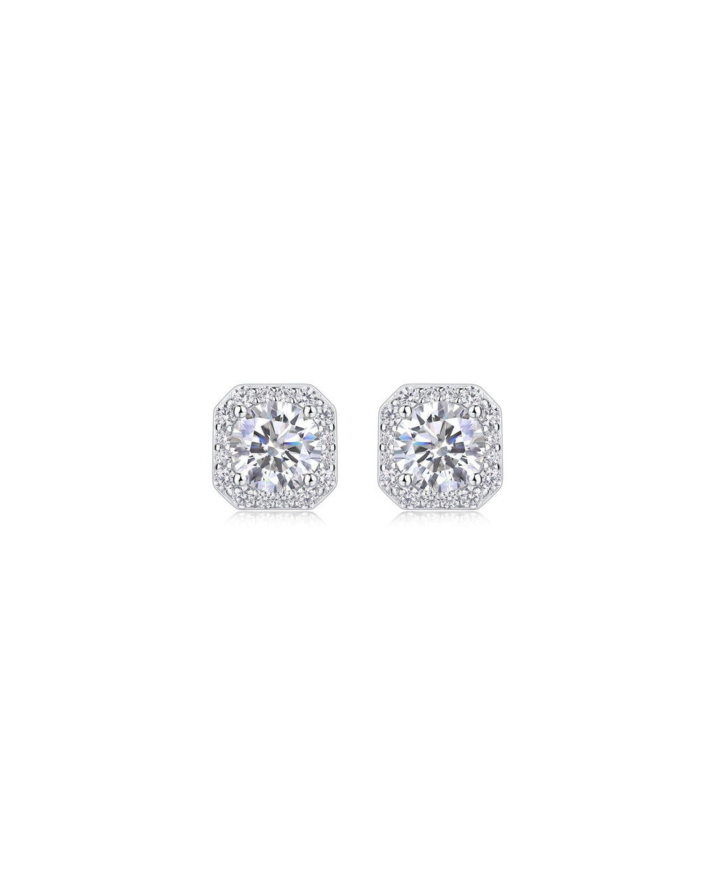 925 Sterling Silver Moissanite Earrings - E13158