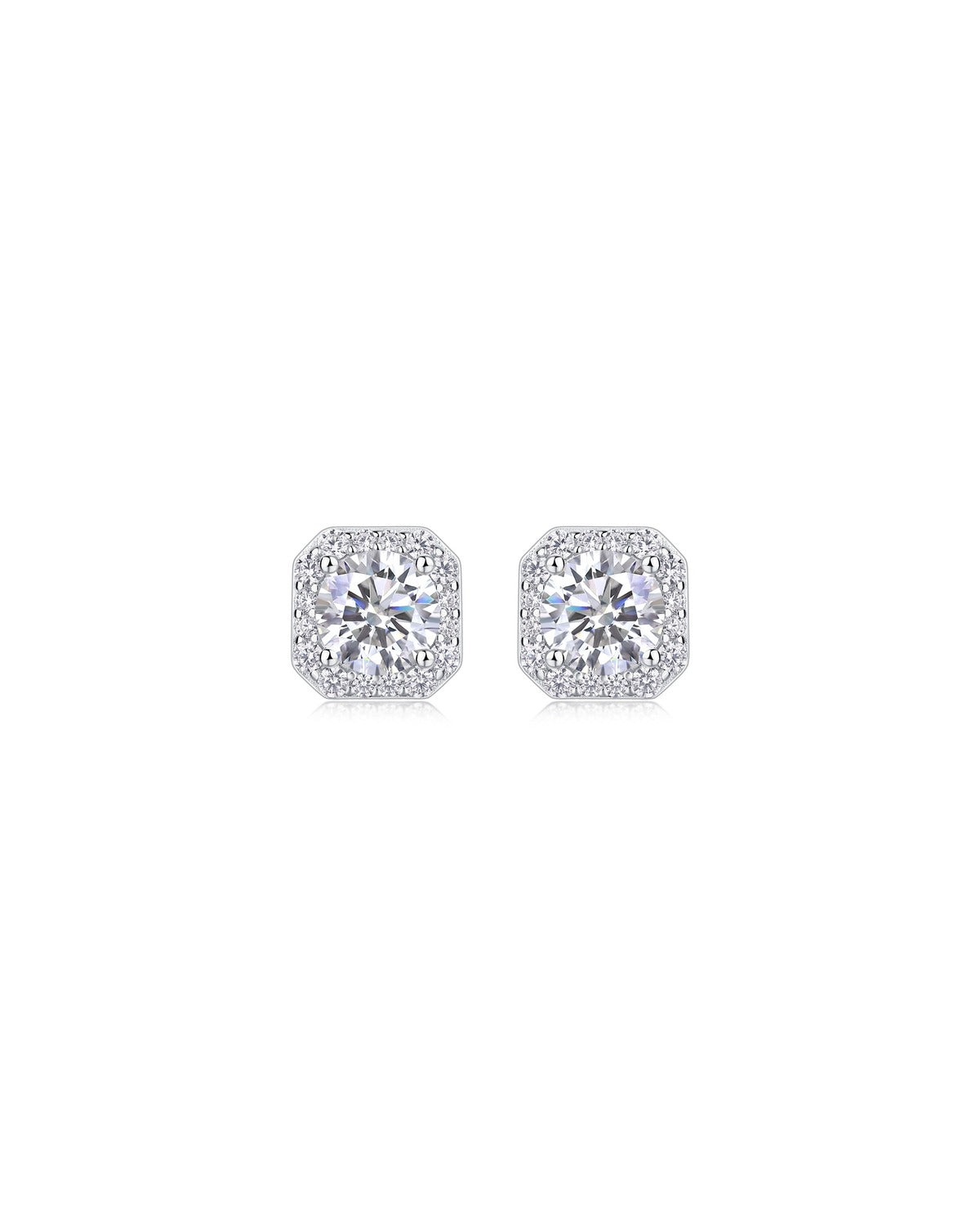 925 Sterling Silver Moissanite Earrings - E13158