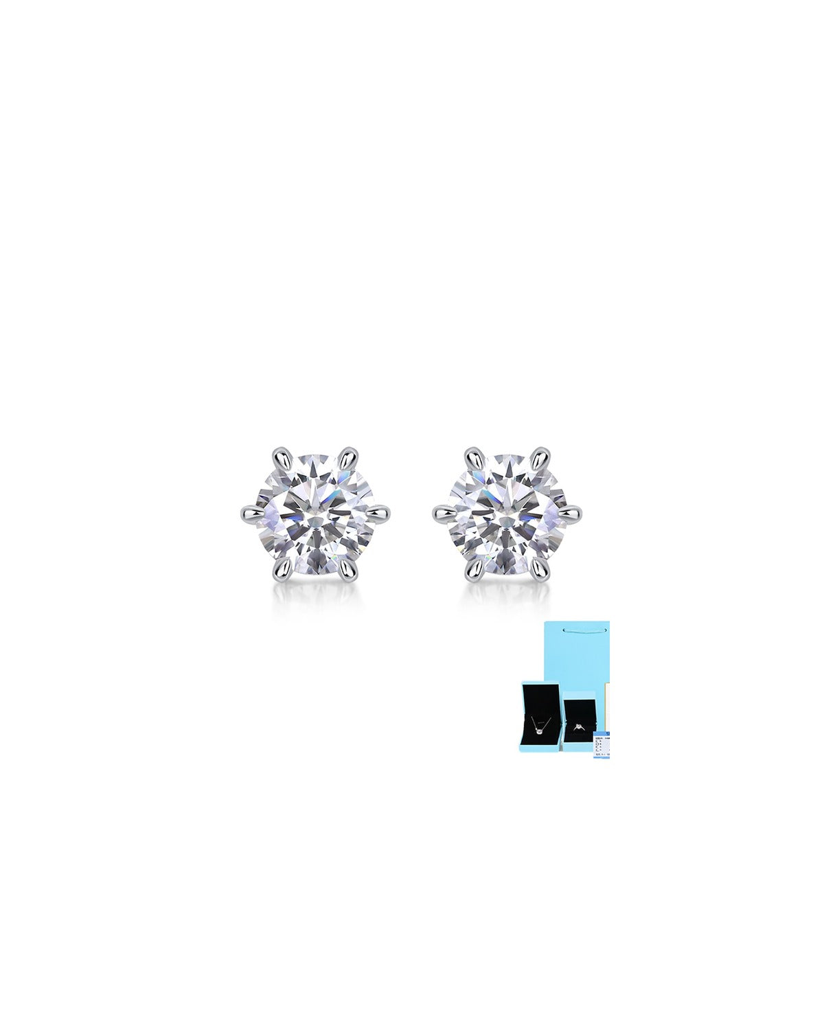 925 Sterling Silver Moissanite Earrings - E13161