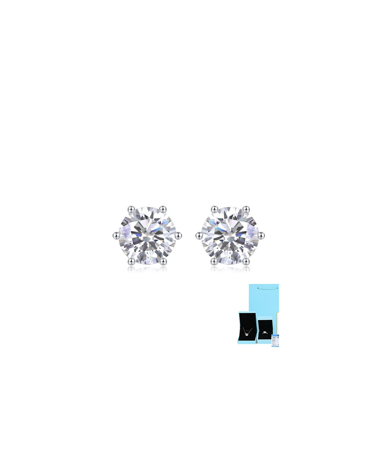 925 Sterling Silver Moissanite Earrings - E13176